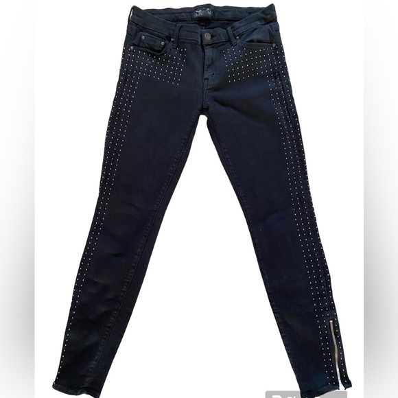 Mother jeans The Ankle Zip Looker size 28 Big Black Stud - Picture 1 of 5